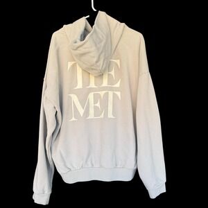 PacSun X The Met Hoodie Mens Large Beige Graphic Pullover Sweatshirt Art Museum